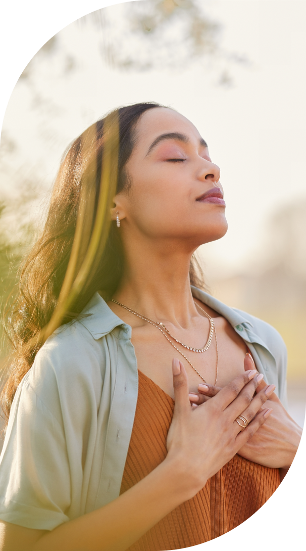 Peaceful moment of relaxation outside